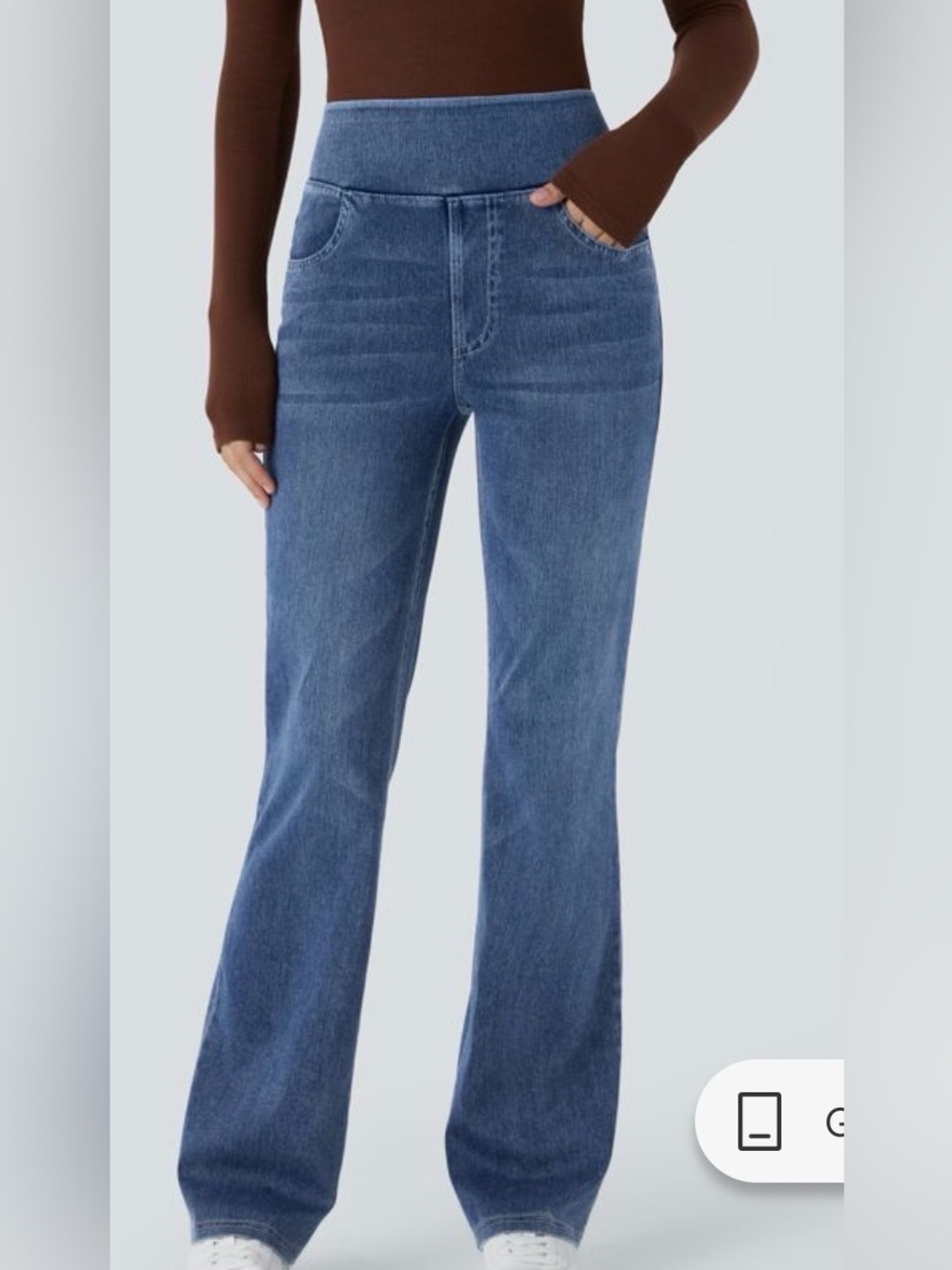 Halara Flex™ High Waisted Pockets Washed Casual Bootcut Jeans